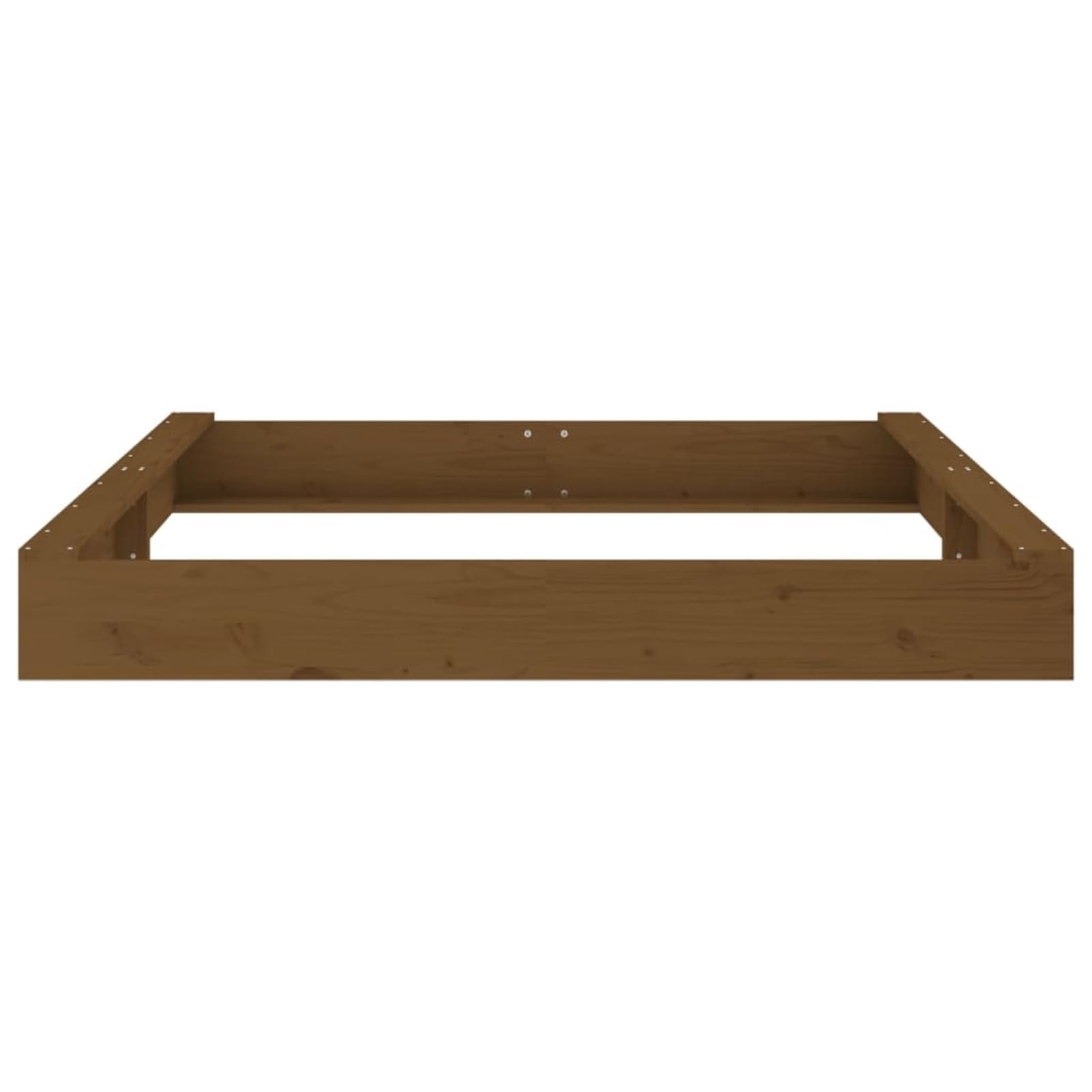 Homgoday Holz Sandkasten für Kinder 2-8 Jahre, 2 Sitze, Honigbraun, 160x160x20 cm, für draußen, Montage erforderlich Model825040