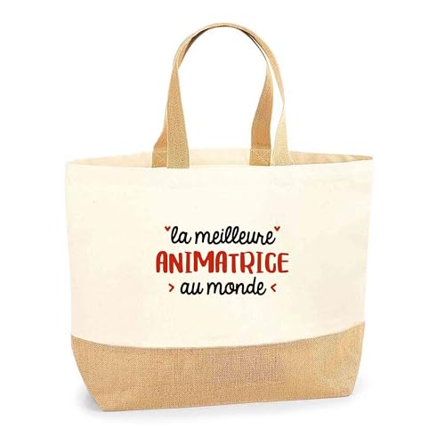 Sac jute meilleure animatrice : idée cadeau originale pour son départ en retraite