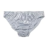 Generic amaon coupons Women's Seamless Cheeky Underwear Bikini Panties Underwear No Show Invisible Soft Satin Silky Stretch Hipster Panties Silver, Large