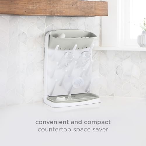 Image of Ubbi Vertical Baby Bottle Drying Rack, Space Saving Countertop Bottle Dryer (Pack of 6)