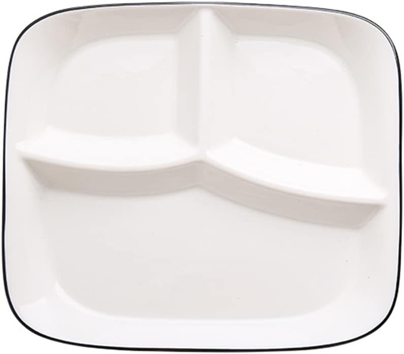 OnePine Healthy Eating Plate Ceramic, Diet Dinner Plate with 3 Compartment, Portion Control Plates for Adults Weight Loss
