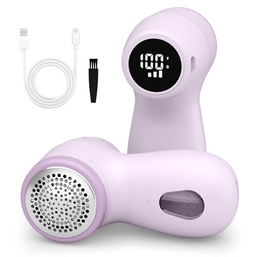 Rasoir-Anti Bouloche, 3 Vitesses Enlever Peluche Vetement, Bouloche Appareil Lame à 6 Branches, Deboulocheur Vetement, Peluches, Pilules, Pompons et Meubles Écran LED Anti Bouloche Vetement Appareil