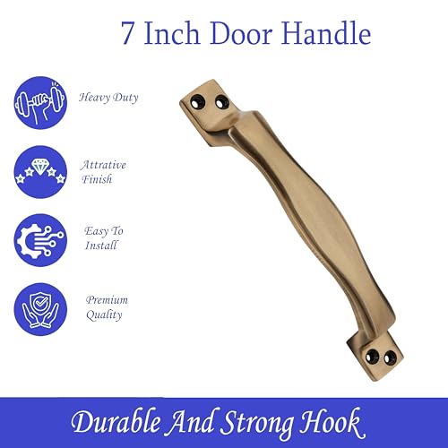 Image of Door Handle Cool Door Handles for Main Door Aluminum (7 Inch), Antique- Finish Door Handles for Home and Office for Wooden & Glass Door Handle, Pull Door Handle (Pack of 3 Pair, Tie)