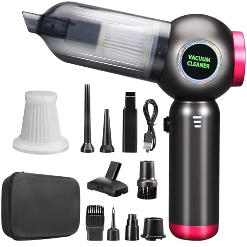 DEUKNICE Handstaubsauger, 22000Pa Handstaubsauger Akku, Autostaubsauger mit Bürstenloser Motor, Auto Kabellos Staubsauger für Büro Haus Küche, Schwarz Violett