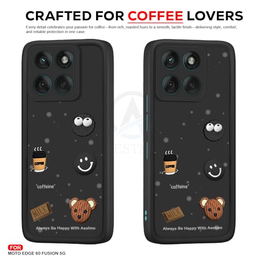 Image of AESTMO Back Case Cover for Motorola Moto Edge 60 Fusion 5G Cover | Cute Fun Cartoon| Silicone Case | Full Body Protection | Camera Protection Back Cover for Motorola Moto Edge 60 Fusion 5G (Black)