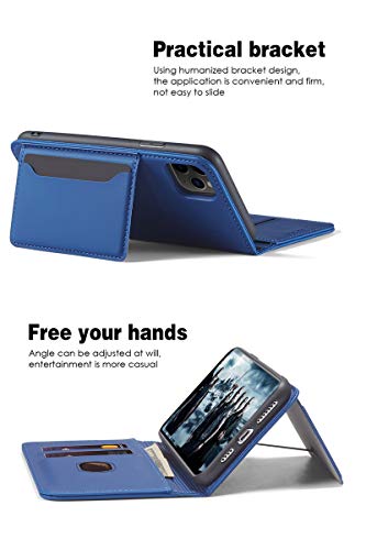 Étui en cuir iPhone 13 Pro Max USUASI bleu au raffinement unique et finitions premium
