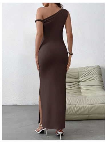 Image of Milumia Women's One Shoulder Formal Long Dress Asymmetrical Sleeveless Bodycon Cocktai Dresses