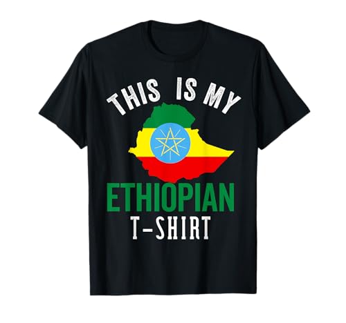 Bandera de Etiopía para hombres y mujeres, recuerdo del orgullo etíope Habesha Camiseta