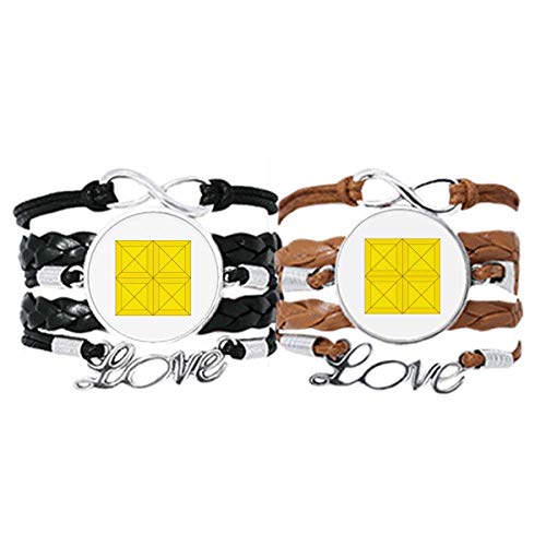 Pulsera Pareja de Tetris cuero amarillo DIYthinker 1