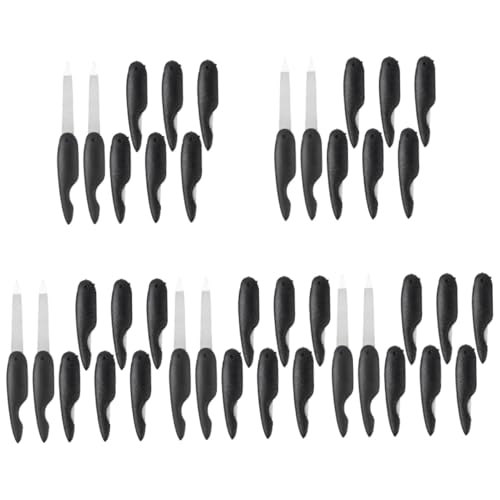 IWOWHERO 40個 折りたたみ爪やすり 女性用爪やすり ポータブル爪やすり 小さなトリム爪やすり マニキュアファイル ペディキュアツール 小さな爪バッファー 足の爪 Black Abs