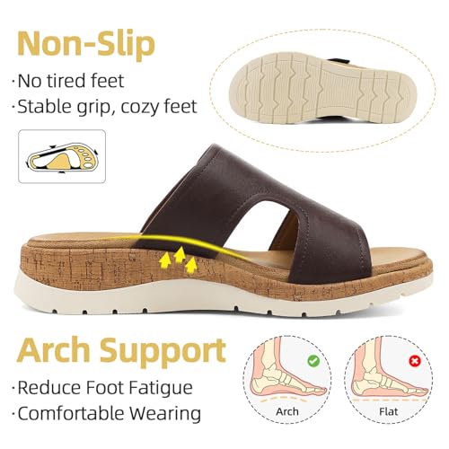 Image of UBFEN Womens Platform Sandals with Orthopedic Arch Support