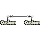 Body Candy Custom Steel Glow Double Personalized Name Dangle Nipple Ring Set of 2 14 Gauge 5/8'