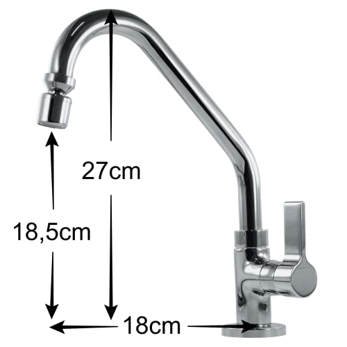 Torneira Cozinha Mesa Bica Móvel Luxo 1/4 de volta C70