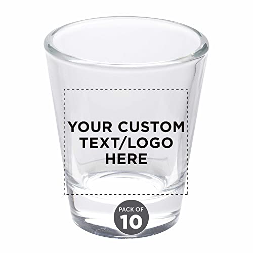 Custom Shot Glasses 1.75 oz, Set of 10, Personalized Bulk Pack