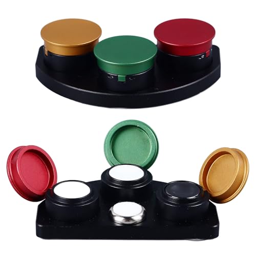 Bewinner Support de Tasse d'huile Porte-gobelets de Graisse de Montre, Support de Tasse d'huile de Montre en Céramique à 3 Plats en Métal pour la Réparation de Montre, Accessoire de