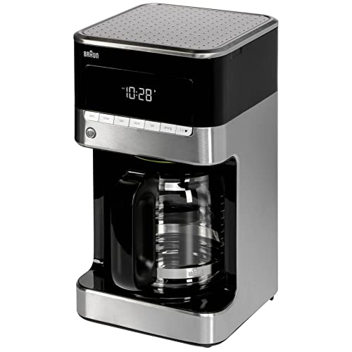 Braun Kf 7120 Cafetera Eléctrica Semi-Automática Con Jarra De Cristal, 1000 W, 12 Tazas, Acero Inoxidable, Negro Braun Kf 7120 Cafetera Eléctrica Semi-Automática Con Jarra De Cristal, 1000 W, 12 Tazas, Acero Inoxidable, Negro