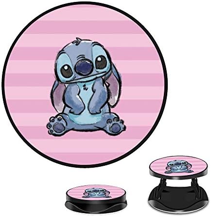 Cell Phone Finger Stand Holder, Pink Grey Cut Grip Foldable Phone Mount Expanding Kickstand Compatible with All Tablets and Smartphones