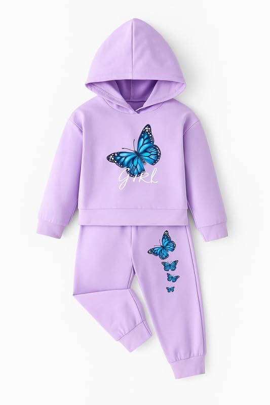 Image of Kids Cartoon Print Sweatshirt and Joggers Set | 2-Piece Winter Outfit for Boys & Girls | Soft, Warm & Comfortable Tracksuit | Perfect Winter Wear (Size) Colour