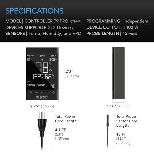 AC Infinity Controller 79, Temperature Humidity Outlet Controller, WiFi App - image 6