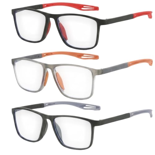 Gmubjux 3 Paar Brillen Brille Die Sich Automatisch Der Sehstärke Anpasst Gleitsichtbrille Herren Und Damen Intelligente Brille Die Sich Anpasst Für Büro Outdoor Und Alltag 14x3 9cm