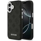 CG MOBILE Guess Peony Hot Stamp Texto Compatible con MagSafe Funda para iPhone 17 (Negro)