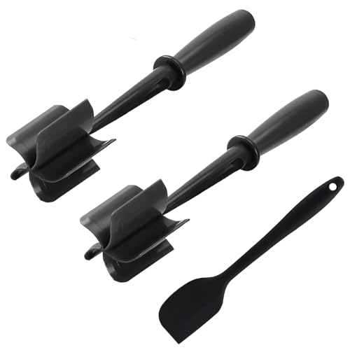 Mince Masher, Meat Masher Set of 2 with Scraper, Meat Chopper and Tenderizer for Ground Beef, Hamburger, Avocado, Baby Food, ABS Material, Easy to Clean