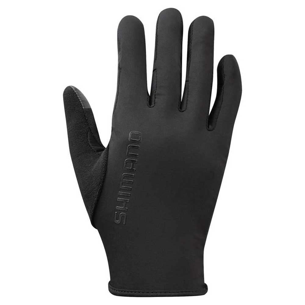 SHIMANO Gants de Course Coupe-Vent Unisexe Noir Taille L