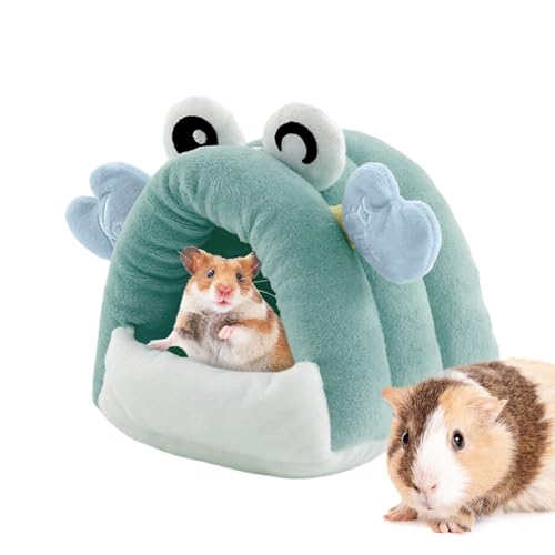 Mwqpgyh ハムスター ハウス - ふかふかコットンハリネズミベッドケーブ - カニ形シェッド フルカバー プレイルーム ベッドルーム ハムスター ハリネズミ ウサギ チンチラ フェレット マウス用