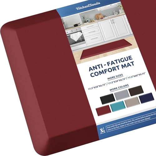 Image of 0.8 inch Thick Kitchen Mat Cushioned Anti Fatigue Rug Comfort Floor Mats | Water-Resistant, Non-Slip, Easy to Clean Comfort Floor Mat for Kitchen, Sink & Office, Multiple Colors & Sizes, 17.3 inchx39 inch