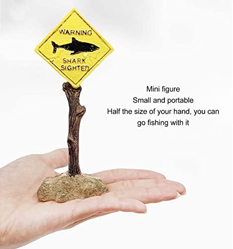 HEEPDD Warning Sign Aquarium Decoration, Resin Fish Tank Ornament Cave Hideaway for Small Fish, 5.7 Inch Road Sign Decor for Betta Guppy Shrimp image 5