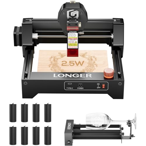 LONGER RAY5 Mini 2.5W Laser Gravurmaschine und Schneider mit Rotationsgerät