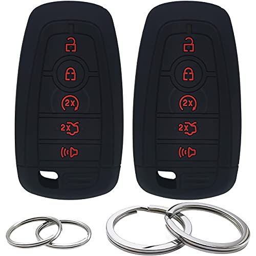 Coque silicone clé Ford à 5 boutons en lot de 2 pièces