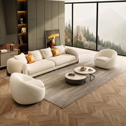 Image of Upholstered 3 Seater Sofa Three Seater Sofa with Wooden Legs for Living Room Hotels & Offices (3+1+1 Acent Chair)