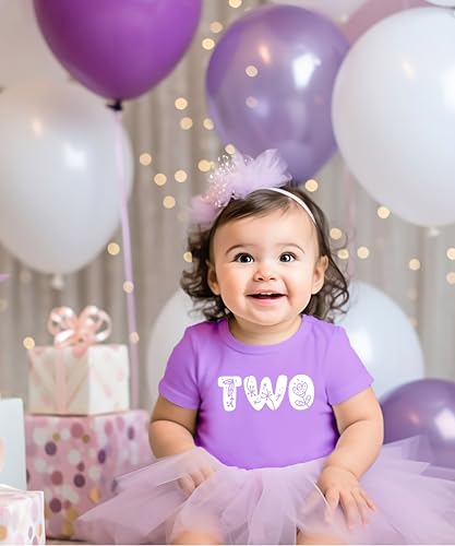 Image of Floral Numbers Ages 1-7 Birthday Girl Shirt for Baby & Toddler Youth Girls