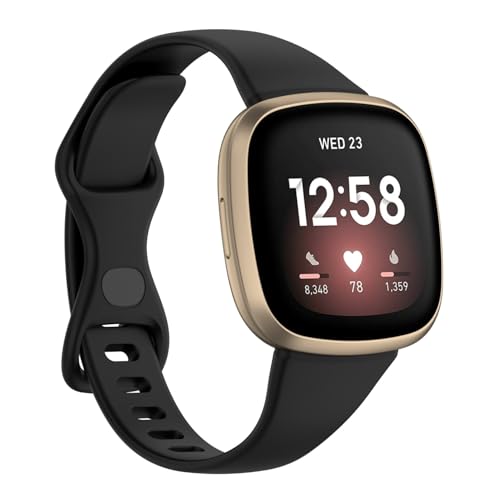 for Fitbit Versa4 / Versa3 / Sense2 / Sense �o���h �����x���g �����p�o���h �_�炩�� �V���R���o���h �X�|�[�c�o���h ���߉\ (�u���b�N)