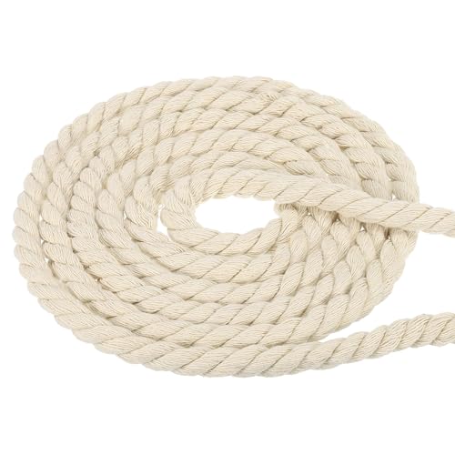 Cuerda de algodón trenzada de 3 hebras gruesa blanca para manualidades de macramé 2