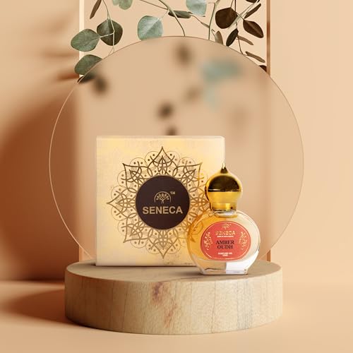 Image of Seneca 12ML Amber Oudh Attar - Premium Non-Alcoholic Roll-On Perfume | Long-Lasting Unisex Fragrance, Arabic & French Blend, Ideal for Gifting