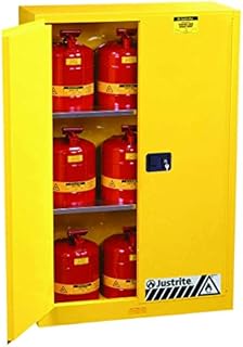 JUSTRITE 894500 Sure-Grip EX Standard Safety Cabinet, 43w x 18d x 65h, Yellow