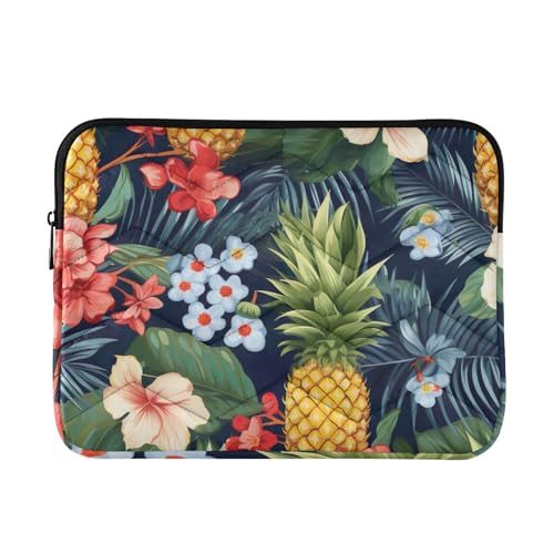 Funda para laptop de 13-14 pulgadas tropical Pineapples Hibiscus