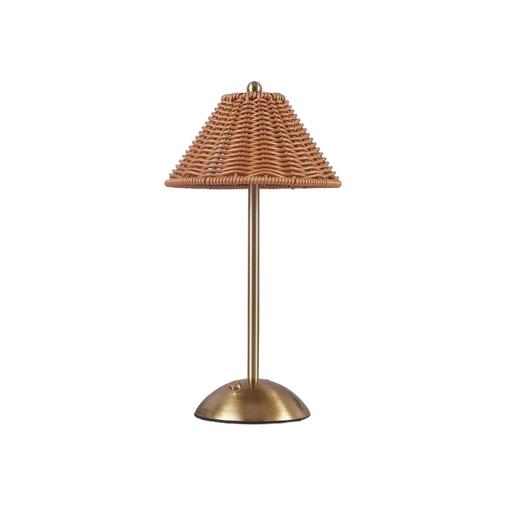 IJSDNVJNDX LED Rattan Rechargeable Desk Lamp 3 Color Light Changing Southeast Asian Style Decor Lamp