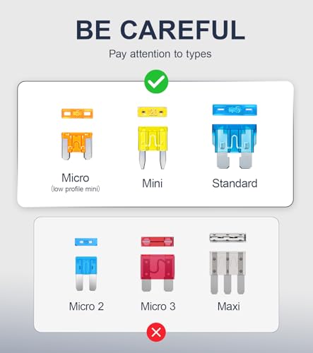 Jorest 180Pcs Car Fuses Assorted Kit, 60 Mini Blade + 60 Standard + 60 Micro Fuses (2A-40A), 11 Specifications, 3 Styles, Plastic & Zinc Alloy, OEM, Multiple Colors