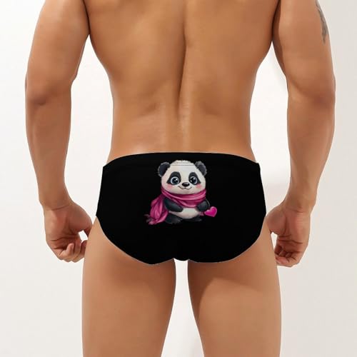 Cute Panda Men's Swimming Trunks Briefs Beach Swimwear Low Rise Bikini Swimsuit Print Bathing Suit2