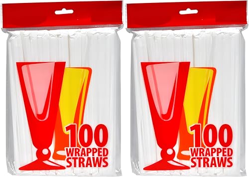 200 pitillos plásticos blancos desechables de 8.2 pulg miniatura 1