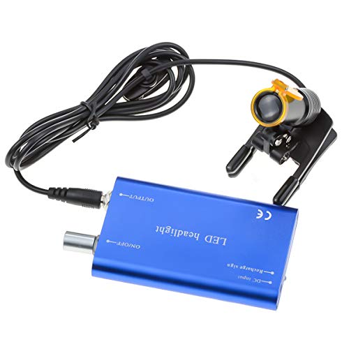 ORILA Filtro de clipe de plástico ajustável para faróis dianteiros de metal de 5 W para lupas de laboratório de lupa binocular de aumento (azul)