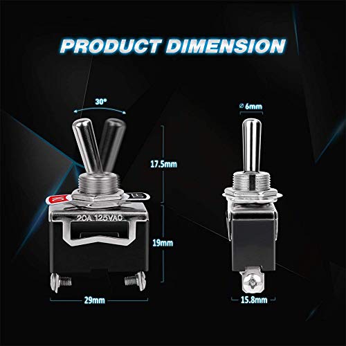 6 Pezzi Interruttore a levetta,Mini Toggle Switch