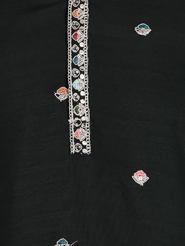 Image of Amazon Brand - Tavasya Men Printed Kurta with Ethnic Motif Border | Special Haldi Kurta | Festive Embellished Long Kurta | Embroidery Kurta | Ethnic Wear | Mandarin Collar | Knee Length