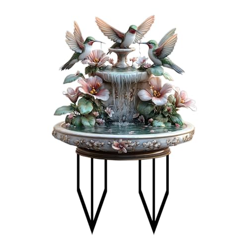11.8 Inch Hummingbird Garden Stakes Acrylic Decorative Stakes Decor Indoor Outdoor Lawn Pathway Patio Ornaments (Multi-Color, S)