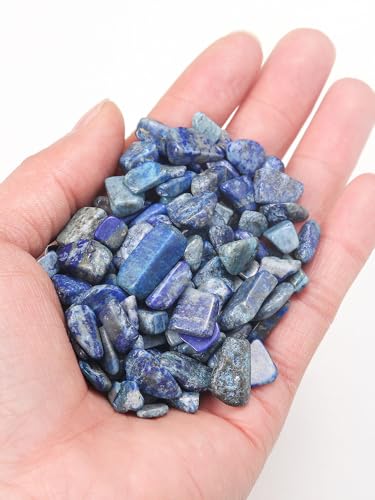 Namzi 1kg Natural Crystal Crushed Stone Aromatherapy polishing Stone demagnetization Stone Fish Tank Purification Decoration Blue Natural Stone 5-7mm
