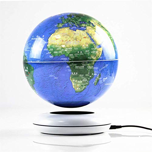 Floating World Globe, 8" Office Desktop Magnetic Levitating Earth Globe, Rotating Planet Globe Ball with World Map for Kids Educational Gift,C World Globe