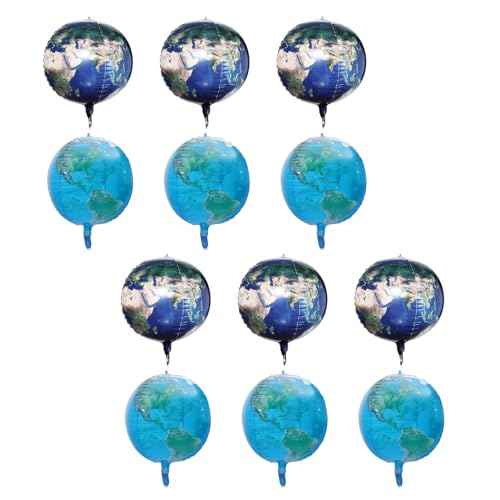 MOLUCKFU 12pcs Globe Balloons Aluminum Foil Sphere Floating Earth Map Party Decorations for Birthday Travel Themed Events